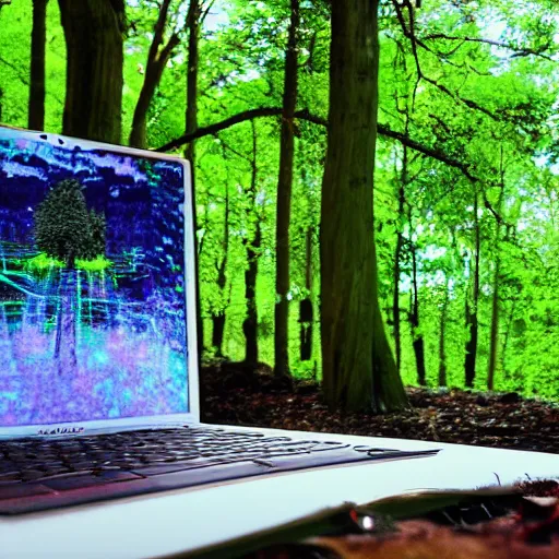 Image similar to computer making art in a forest grove