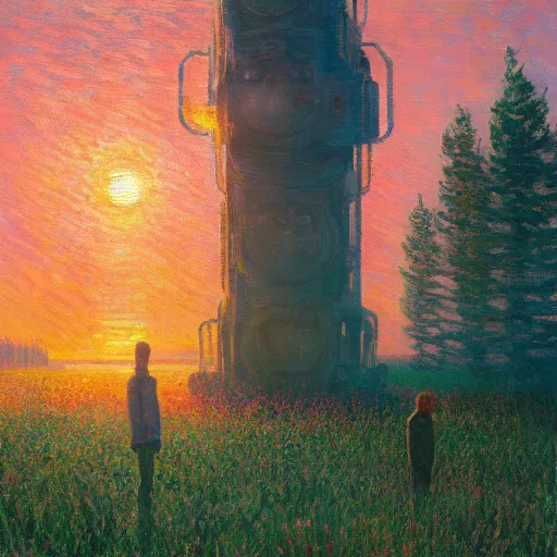Prompt: highly detailed scene, HD innate, artstation style, artstation form, The queen of the sun, by Simon Stålenhag and Claude Monet, oil on canvas