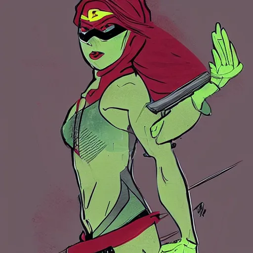 Image similar to red-browed finch themed female superhero, concept art,