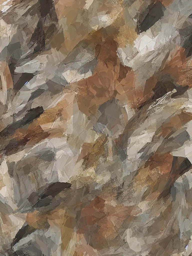 Prompt: abstract deco art of chaotic and detailed painted textures in an aesthetically pleasing natural earthy tones,