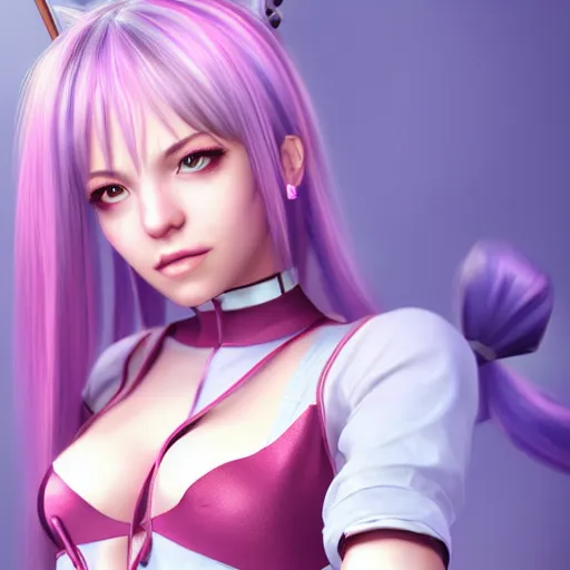 Image similar to A beautiful portrait of a character from the rainbow sky paradise in the process of transforming into her magical girl outfit, Pixiv 3DCG, Daz Studio