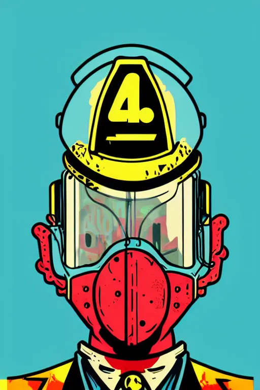 Image similar to fallout 7 6 retro futurist illustration art by butcher billy, sticker, colorful, illustration, highly detailed, simple, smooth and clean vector curves, no jagged lines, vector art, smooth andy warhol style