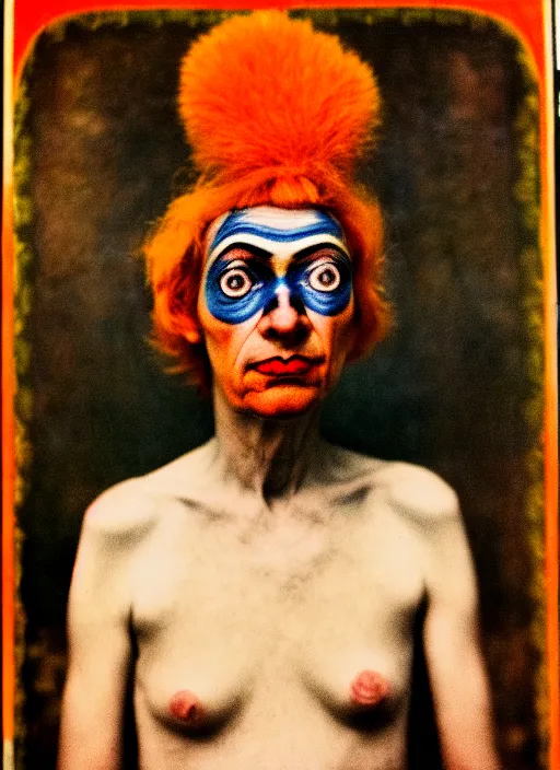 Prompt: the fool tarot, diane arbus portrait photography
