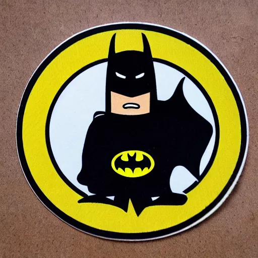 Prompt: a sticker of batman as a minion