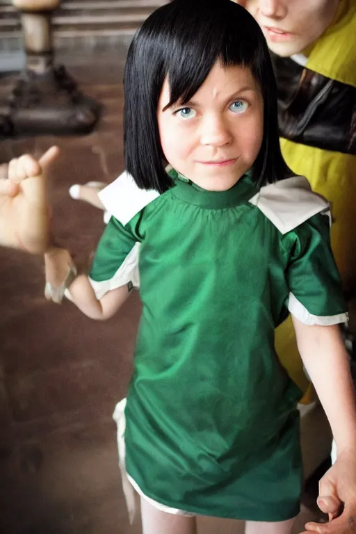 Image similar to a photo of real life toph from avatar