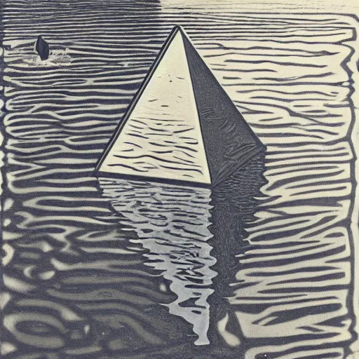 Prompt: martian chilled reflective lagoon pyramid albatross seasoning corolla woodcut, by jeff easley and robert henri and mark rothko, trending on cgsociety, chiaroscuro, charcoal drawing