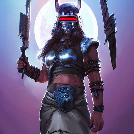 Image similar to cyberpunk viking helmet mask warrior goddess robot ninja fantasy, art gta 5 cover, official fanart behance hd artstation by jesper ejsing, by rhads, makoto shinkai and lois van baarle, ilya kuvshinov, ossdraws