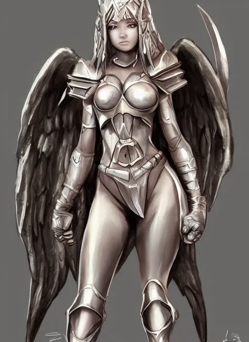 Image similar to concept art, angel knight girl, artstation trending, highly detailed