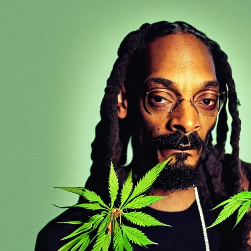 Image similar to snoop dogg with eyes of weed buds soft portrait photography by jonathan zawada