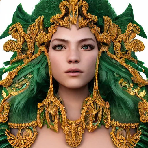 Image similar to portrait of wonderful princess of emerald with fair skin, glowing, ornate and intricate, jaw dropping, dynamic lighting, intricate and detailed, 4 k octane render