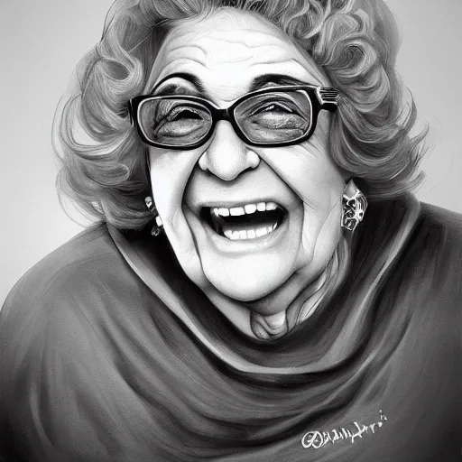 Prompt: fantastic artistic portrait of granny devito, trending on artstation