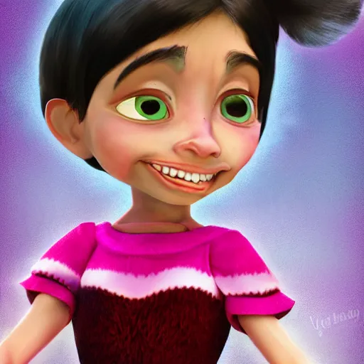 Image similar to Realistic version of Vanellope von Schweetz, high quality digital art