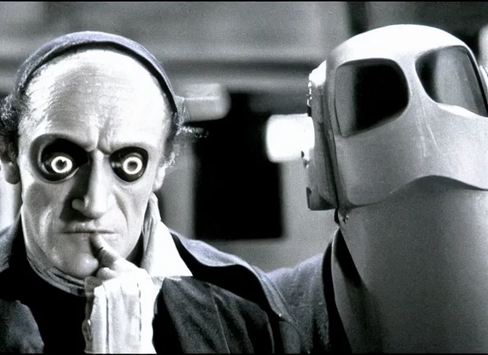 Image similar to film still of Marty Feldman in the Matrix, HD