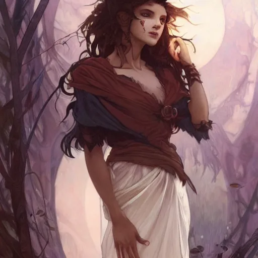 Image similar to a werewolf child, beautiful painting by artgerm and greg rutkowski and alphonse mucha