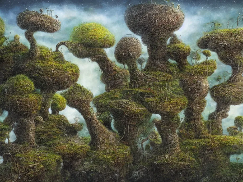 Prompt: samorost landscape highly detailed, realistic photograph