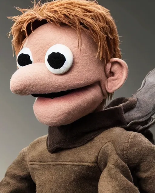 Image similar to death stranding sam as a muppet. highly detailed felt. hyper real photo. 4 k.