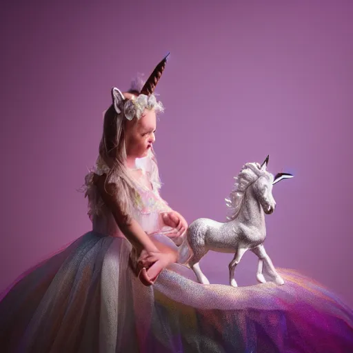 Image similar to a fairy sitting on a galloping unicorn, CANON Eos C300, natural lights, award winning photography