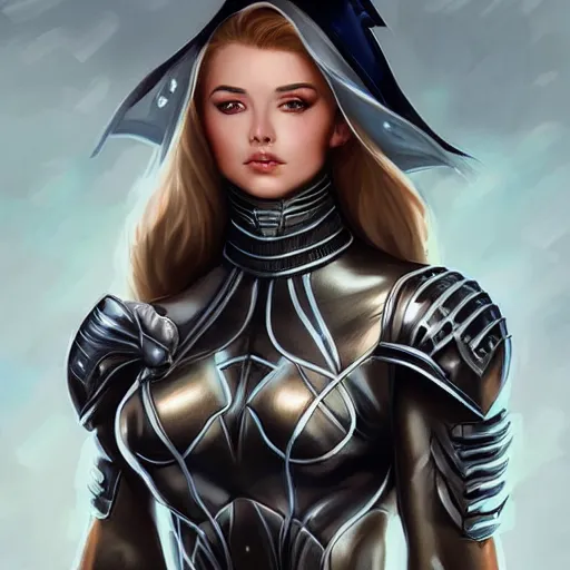 Prompt: portrait of a gorgeous russian woman in armor by artgerm