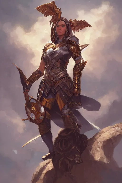 Image similar to amazon valkyrie athena, d & d, fantasy, portrait, highly detailed, headshot, digital painting, trending on artstation, concept art, sharp focus, illustration, art by artgerm and greg rutkowski and magali villeneuve