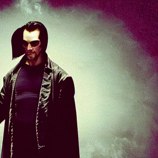 Prompt: John Calvin as Neo in the Matrix
