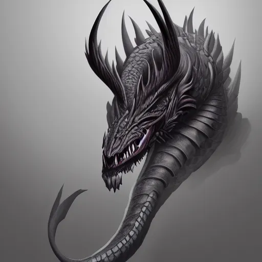 Prompt: A detailed digital painting of a realistic void dragon. Huge dragon. Trending on Artstation.