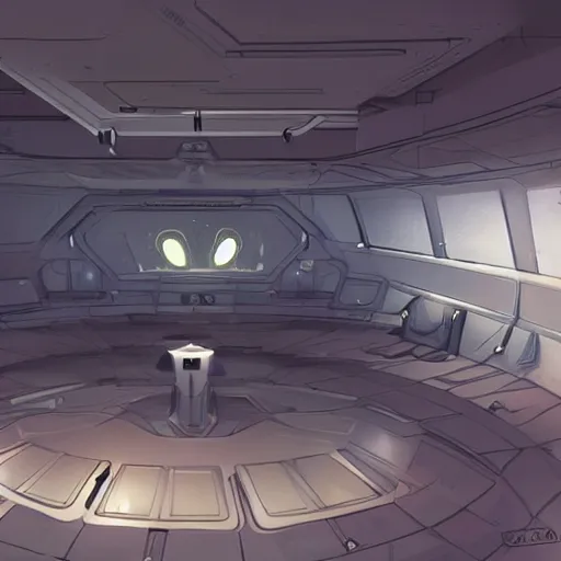 Prompt: Inside an alien spaceship, concept art by Jason Chan