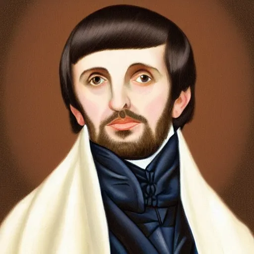 Image similar to regency era painting of a young beardless moptop ringo starr