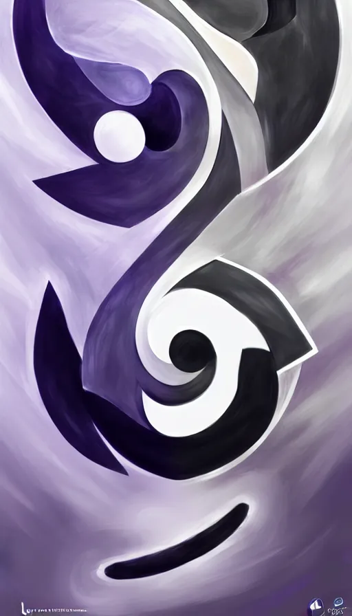 Image similar to Abstract representation of ying Yang concept, by League of Legends concept artists