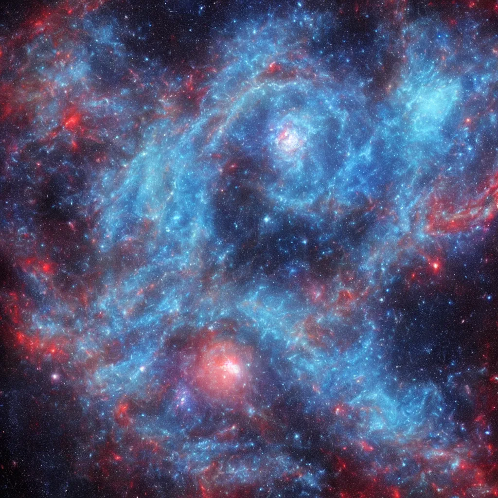 Prompt: a deep blue nasa image of enchanting vibrant deepspace, galaxies, stars, cosmos, nebulas, supernovas, star hatcheries, hyper realistic, dslr camera, highly detailed, 8k, artstation trending, pinterest, space art