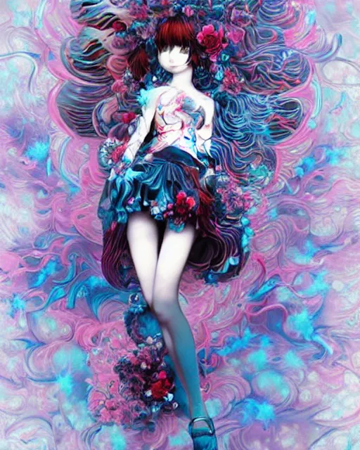 Image similar to james jean isolated deepdream vinyl figure harajuku anime character design, figure photography, dynamic pose, holographic undertones, glitter accents on figure, anime stylized, accurate fictional proportions, high delicate defined details, ethereal lighting