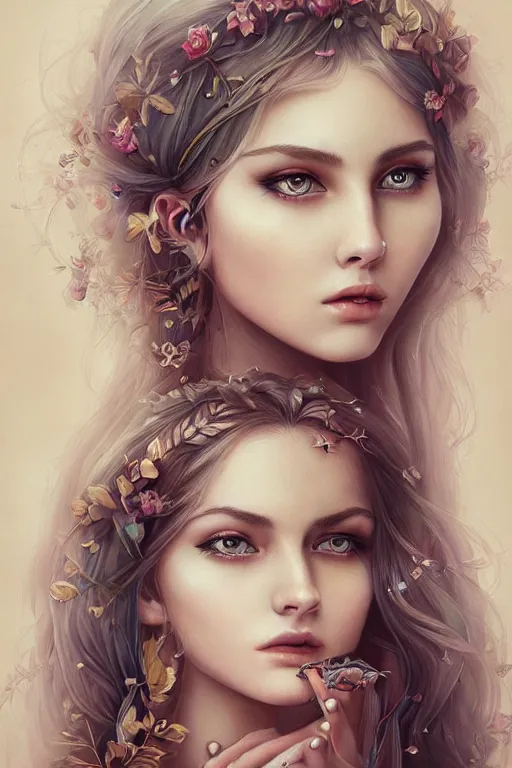 Image similar to portrait of beautiful goddess , 8k, highly detailed, sharp, realistic, in style of Anna Dittmann