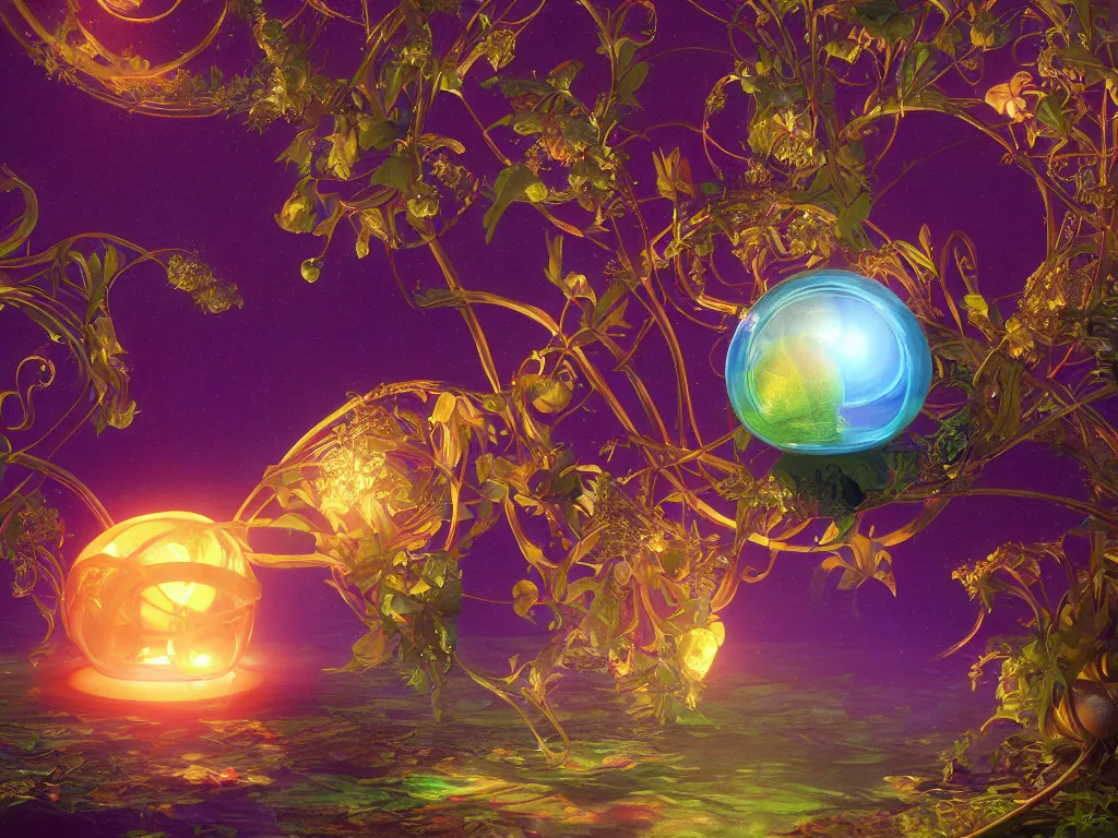 Prompt: the orb of eternity, sunlight study, art nouveau, by rachel ruysch and ( ( ( ( lisa frank ) ) ) ), 8 k, sharp focus, octane render, ( ( ( kauai ) ) )