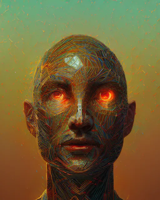 Prompt: portrait of cheeseman, intricate abstract. intricate artwork, by tooth wu, wlop, beeple, dan mumford. concept art, octane render, trending on artstation, greg rutkowski very coherent symmetrical artwork. cinematic, key art, hyper realism, high detail, octane render, 8 k, iridescent accents