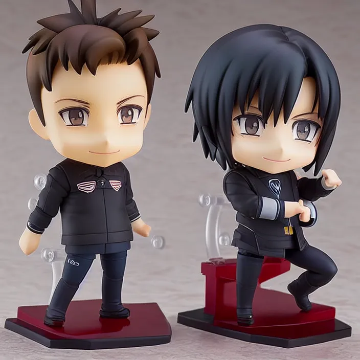 Image similar to a anime nendoroid of elon musk, car tesla 3, figurine, product photo, detailed