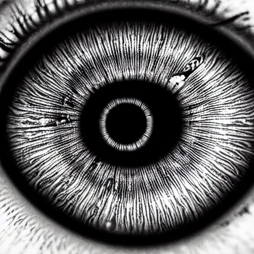 Image similar to a detailed extremely close up of inside the iris, cornea, red image, microscopic, extremely close up drawing by junji ito, cgsociety, generative art, lovecraftian, parallax, cosmic horror, extremely detailed, hyperrealism, unreal engine, octane render, award winning, masterpiece, highly detailed, realistic, 4 k, digital