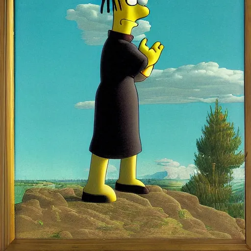 Prompt: Homer Simpson by David Caspar Friedrich