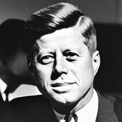 Image similar to b / w photo of jfk, no hair, bald