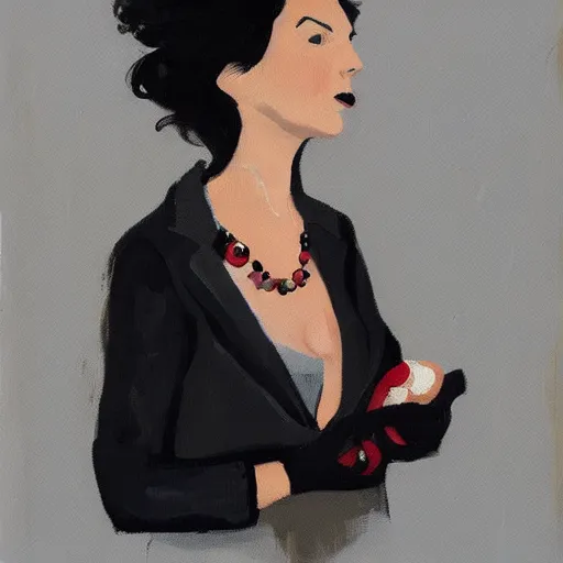 Image similar to hedgehog lady in the style of michael carson