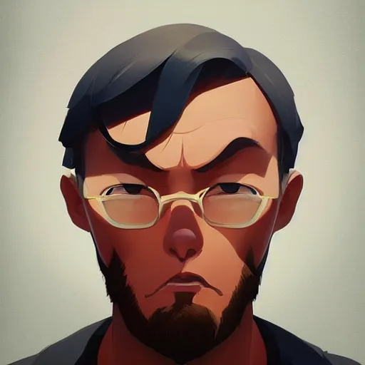 Image similar to face icon stylized minimalist pax, loftis, cory behance hd by jesper ejsing, by rhads, makoto shinkai and lois van baarle, ilya kuvshinov, rossdraws global illumination