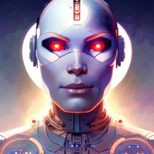 Image similar to cyborg, female, science fiction, highly detailed, digital painting, beautiful eyes, symmetry, concept art, sharp focus, illustration, art by artgerm and greg rutkowski and magali villeneuve and ilya kuvshinov! : : alphonse mucha : : - 0. 2