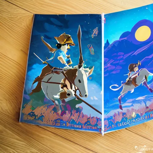 Prompt: Children's pop-up book of Breath of the Wild. Photography.