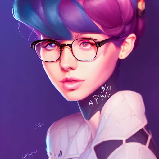 Prompt: a portrait of a beautiful willa as a nerd, art by lois van baarle and loish and ross tran and rossdraws and sam yang and samdoesarts and artgerm, digital art, highly detailed, intricate, sharp focus, trending on artstation hq, deviantart, unreal engine 5, 4 k uhd image