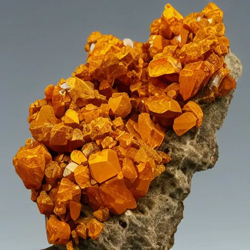 Image similar to wulfenite crystal cluster cubic