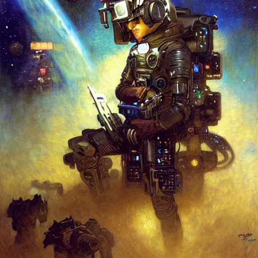 Image similar to portrait of a wolf in uniform as space lawyer. shadowrun furaffiniy cyberpunk fantasy highly detailed painting by gaston bussiere craig mullins jc leyendecker gustav klimt artgerm greg rutkowski john berkey, bergey, craig mullins, ruan jia, raymond swanland, jeremy mann, tom lovell, alex malveda