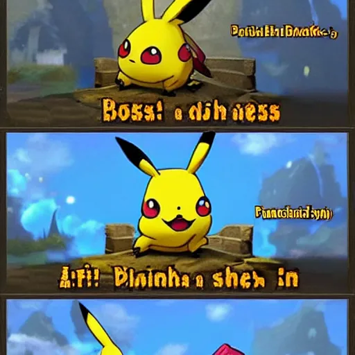 Prompt: pikachu as a boss on Dark Souls (videogame)