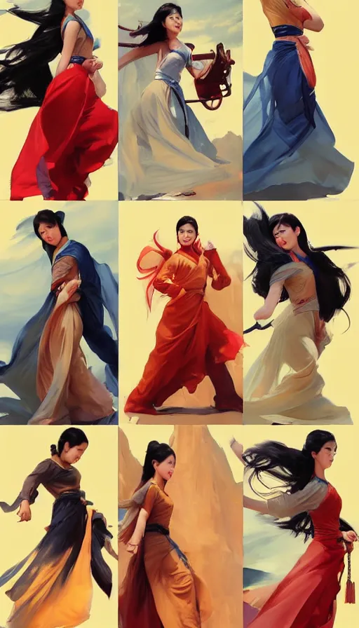 Prompt: greg manchess 6 panel comic of ao dai asian female, fighting asian male, asymmetrical, profile picture, organic painting, sunny day, matte painting, bold shapes, hard edges, street art, trending on artstation, by huang guangjian and ail elvgren and sachin teng