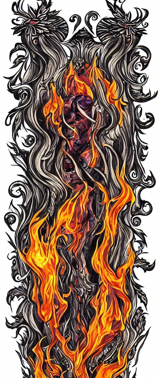 Image similar to eternal peyote fire, awardwinning tattoo concept art on white background