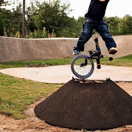 Image similar to kid jumping his bmx over a fire pit