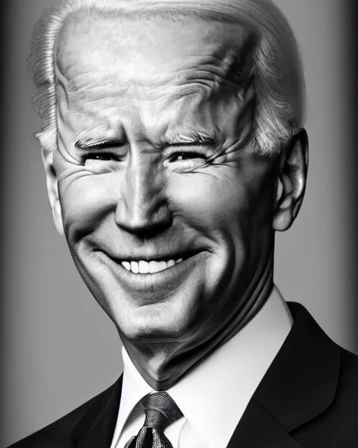 Image similar to a black and white photograph of joe biden, in the style of dorthy lang, realistic, vintage, antiqued look, grainy film