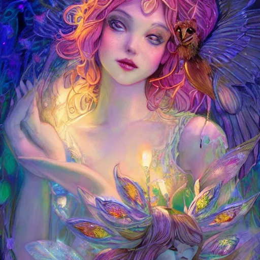 Prompt: Goddess of fairies, ambient lighting, 4k, josephine wall, lois van baarle, ilya kuvshinov, rossdraws, artstation